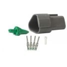 Repair pack DT 3 cavity receptacle includes 1 x 3 way receptacle, 1 x 3 way wedge lock & 4 x pins & 1 x cavity plug