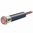 Switch 15A momentary red 12/24V SS 316, non resettable, solid state, IP67