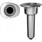 Rod cup holder SS316 screwless 0 deg. Oval top rod Drain 3/8