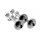 Horn air T-0A Chrome 131.2dB 322, 295 & 254Hz triple trumpet L548xW365 mm 10Lpsat 6.8ba suitable for vessel length less than 20m