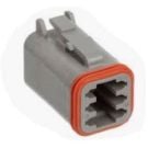 Kit plug for DT 6 cavity Deutsch connector for 20-24 AWG wire includes housing only (pack of 5pc)