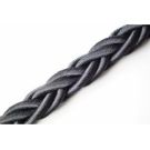 Rope polyester Dia. 50mm 8 strand braided Black 2500kg breaking load (Anchor / Mooring / Towing rope) Roll of 100 mtrs