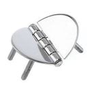 Hinge 48 x 67 mm ellipse 25 mm stud SS316 electro polished