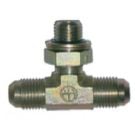 T piece steel G1/4 conic 2x JIC M9/16 for hydraulic flexible hose