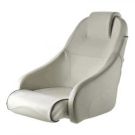 Seat helm QUEEN CHFUS flip-up squab with white artificial leather upholstery. Without pedestal.