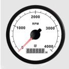 Gauge Tachometer TACHW White 12/24V 0-4000RPM 100mm Cut-Out