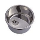 Sink hemispherical 335mm mirror polished with drain cover without waste kit