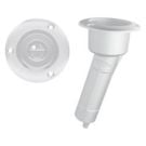 Rod cup holder ABS round top 15 deg. drain barb 3/8