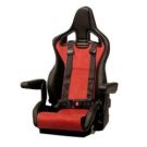 Seat helm Offshore black artificial upholstery adjustable back rest integrated head rest & 4 point belt guide without pedestal