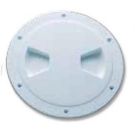 Deck Plate White ABS 165mm Cut-Out x 205mm OD Sealed Bayonet Closure