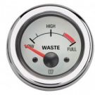 Gauge waste water level WASTW white 12/24V cut-out Dia. 52 mm excluding sensor