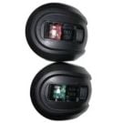 Light navigation oval 2NM LED black red/green vertical mount pair for 20m boat