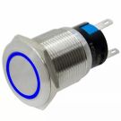 Switch BTSSS-24MBL/22 momentary (Dia. 22) 24V 5A Blue L ED SS316 Push Button