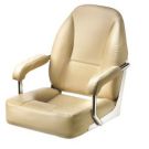 Seat helm MASTER CHFASC cream artificial leather upholstery SS frame & fixed armrest without pedestal