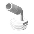 Hose connector 120 deg. White 1-1/2