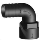 Hose connector 90 deg. Black 1-1/2