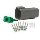 Repair pack DT 6 cavity receptacle includes 1 x 6 way receptacle, 1 x 6 way wedge lock & 8 x pins & 3 x cavity plug