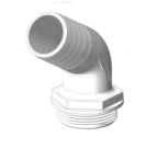 Hose connector 120 deg. White 1-1/2