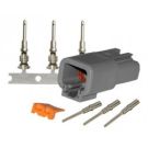 Repair pack DTP 2 cavity receptacle includes 1 x 2 way receptacle, 1 x 2 way wedge lock & 3 x solid contact pin & 3 x stamped & formed pin