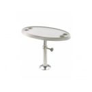 Table oval 450 x 760 mm PTT5070 manual adjustable 500-700 mm aluminium pedestal removable from base Dia.178 mm