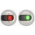 Light navigation round 2NM LED SS red/green vertical mount pair for 20m boat