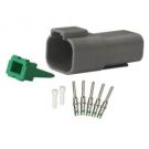 Repair pack DT 4 cavity receptacle includes 1 x 4 way receptacle, 1 x 4 way wedge lock & 5 x pins & 2 x cavity plug