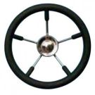 Steering Wheel type 12 Dia. 700 mm Black SS fitting & 6 spokes PU foam rim