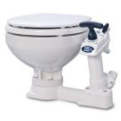 Toilet manual compact with upgraded ceramic bowl