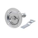 Latch heavy duty set dia. 97mm SS304 electro polished (cut out dia. 70mm) lockable with retrogressive spring and stop