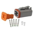 Repair pack DT 4 cavity plug includes (1) 4 way plug, (1) 4 way wedge lock, (5) socket & (2) cavity plug