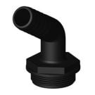 Hose connector 120 deg. Black 1-1/2