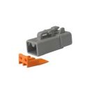Kit plug for DTP 2 cavity Deutsch connector for 10-14 AWG wire includes housing & wedgelock only (pack of 5pc)