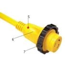 Shore power 12 ft 30A 125V (Y) cord set in sleeve pack Yellow colour