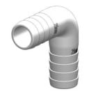 Hose connector 90 deg. White 25 mm GRP