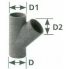 Y piece equal 125 mm PVC air divider