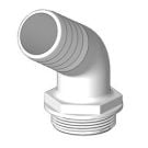 Hose connector 120 deg. White 1-1/2