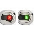 Light navigation oval 2NM LED SS red/green vertical mount pair for 20m boat
