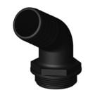 Hose connector 120 deg. Black 1-1/2
