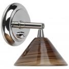 Shade Mocha swirl St.Maarten series 12/24V with polished SS fixture & integrated On/Off switch (LED bulb not included)