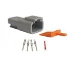Repair pack DTM 3 cavity receptacle includes 1 x 3 way receptacle, 1 x 3 way wedge lock & 4 x pins & 1 x red cavity plug