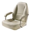 Seat helm MASTER CHFASW with white artificial leather upholstery SS frame & fixed armrest without pedestal