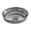 Sink oval SS 265x390x125mm mirror polished with drain cover without waste kit