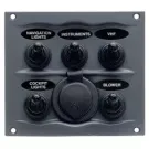 Panel waterproof Black 5 switch