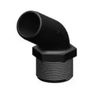 Hose connector 120 deg. Black long 1-1/4
