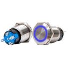 Switch BTSSS-24MBL momentary (Dia. 19) 24V 5A SS316 Blue LED Push Button