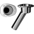 Rod cup holder SS316 oval top 30 deg. No rod Drain