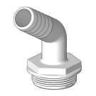 Hose connector 120 deg. White 1-1/2