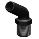 Hose connector 120 deg. Black long 1