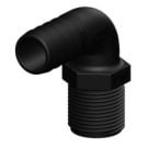 Hose connector 90 deg. Black long 1