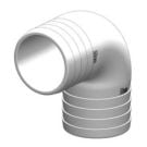 Hose connector 90 deg. White 50 mm GRP